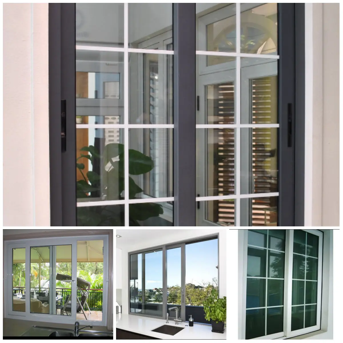 Small aluminium upvc windows and doors mosquito screen  sliding window with inside grill elegant house bedroom
