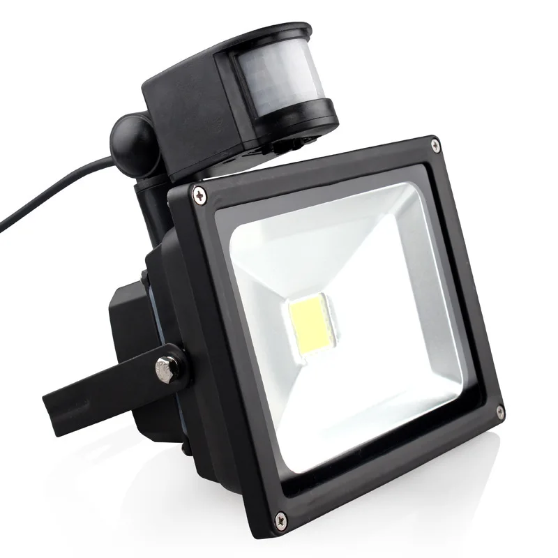 Quick shipping Outdoor infrared PIR motion sensor LED flood light 10w 20w 30w 50w security detector activated light