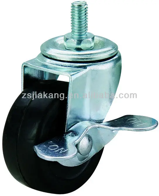 Rubber Adjustable Caster Wheel,Threaded Rod Castor,Small Plastic