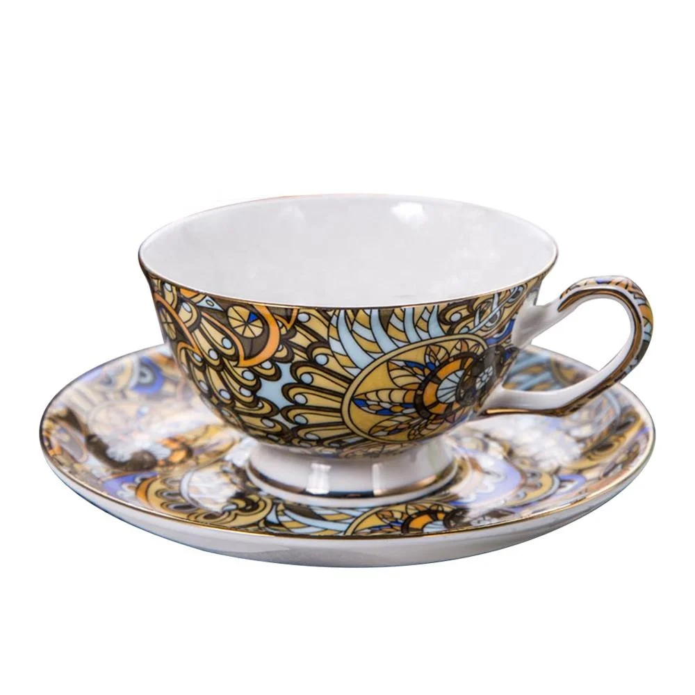 Offre Sp&eacute;ciale Royal De Luxe H&ocirc;tel Restaurant Antique En Porcelaine Fine Tasses &Agrave; Th&eacute; et Soucoupe Logo Personnalis&eacute;