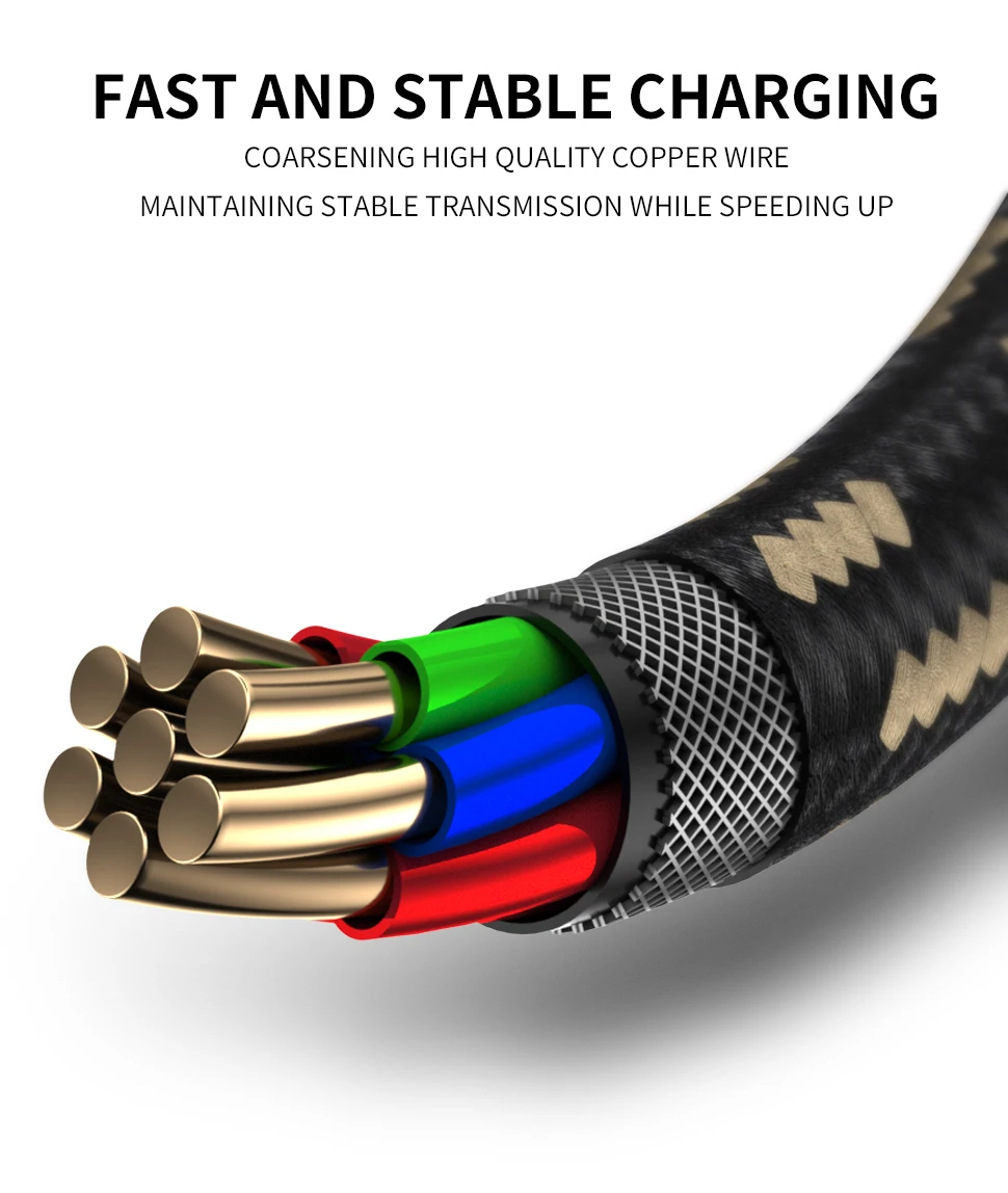 Cables 3 In 1 Android Micro Type C Charger Fast Charging Usb Data Cable Mobile Phone - ANKUX.COM