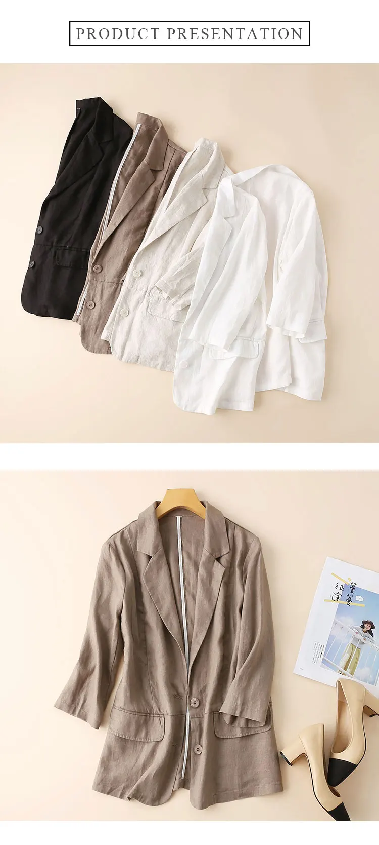 Fashionable Casual Linen Suit Jacket Short Ladies Jacket - Buy Women ...