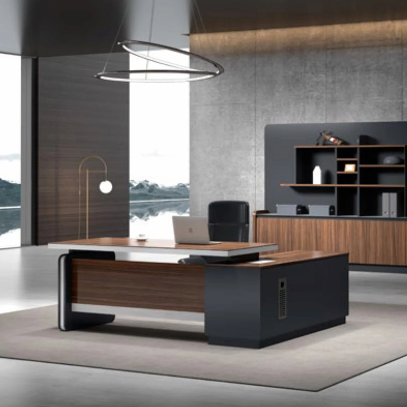 Durable Steel Modern Executive Desk High End Office Furniture Metal