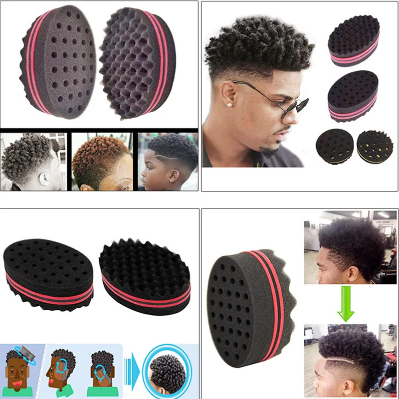 Wholesale Waveshaped Sponge Hair Twist Brush Factory Price Double