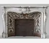 Carrara marble fireplace with its original enameled insert