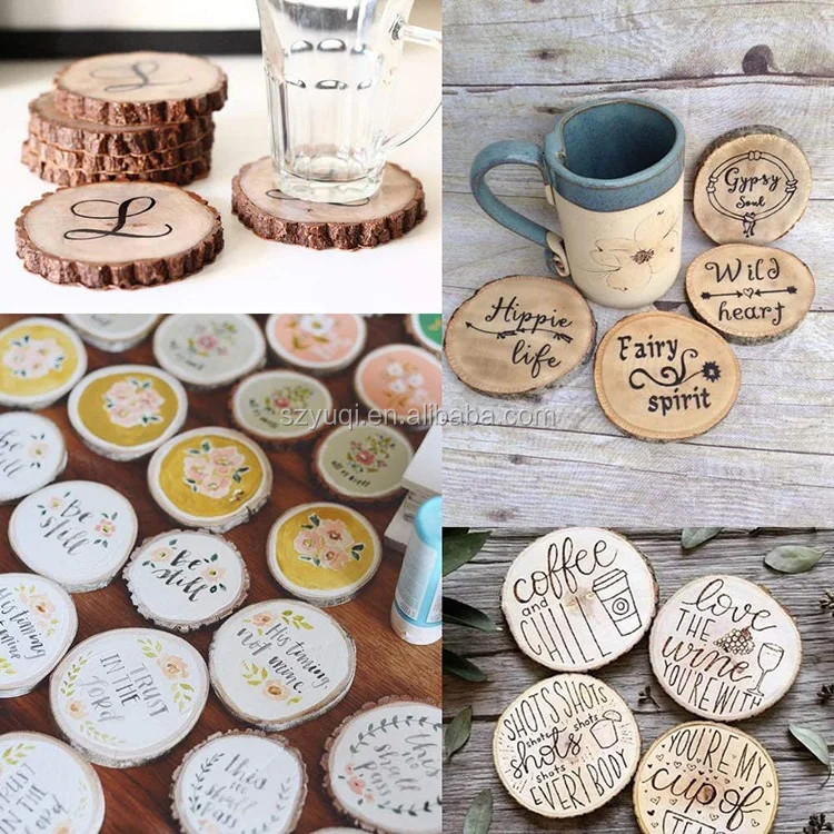 2020 Amazon Hot Sale Unfinished Natural Wood Slices DIY Wood Crafts Christmas Ornaments