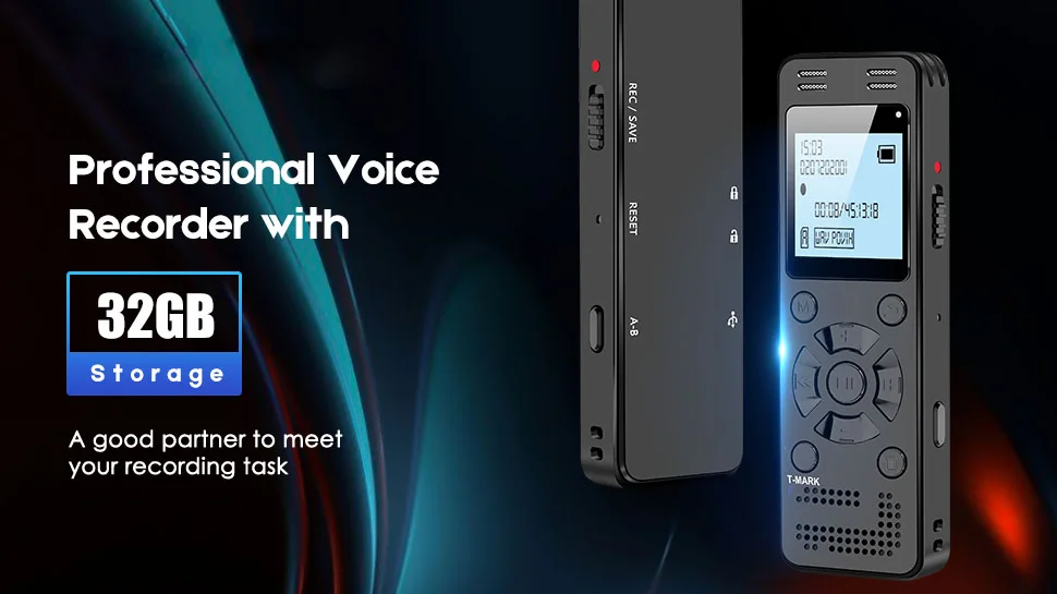 Pcm Lossless Stereo Recording Voice Logger Digital Voice Recorder With