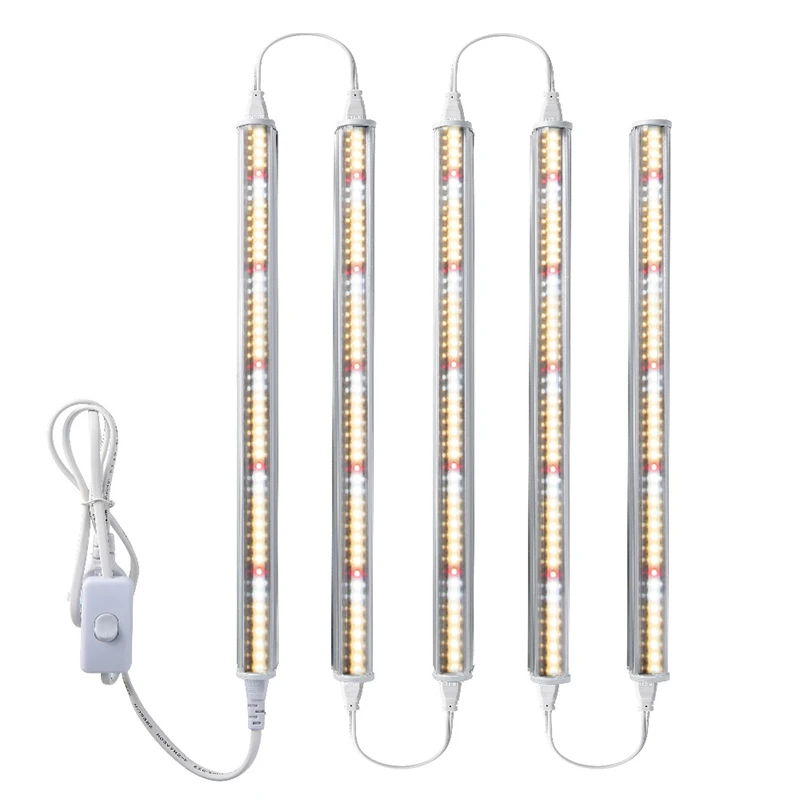 Yixiou SMD2835 20W Double-ended Vertical Farming Red Color Glass T8 Led Grow Lights Bar Fixture For Vegetable Grow