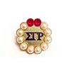 Brooches Women Pearl Sigma Gamma Rho Rubies and Pearls Lapel Pin