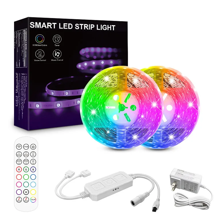 
Smart WiFi LED Strip SMD 5050 10M 300LEDs IP20 RGB Light Smart Phone Controlled for Home 