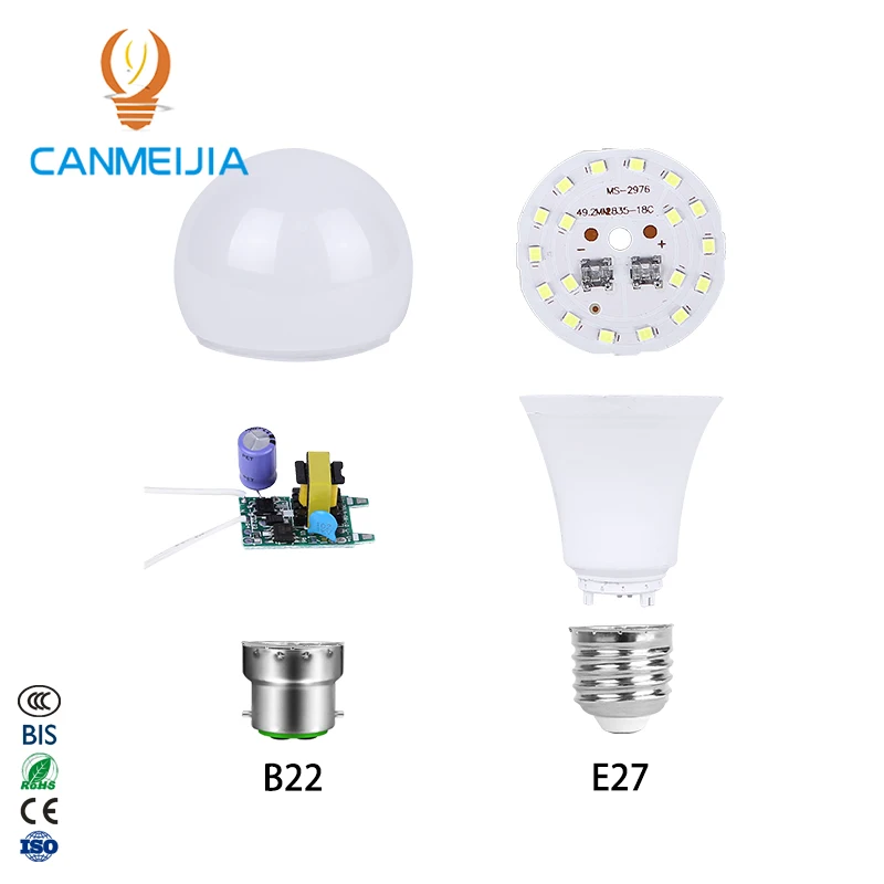 3W 5W 7W 9W 12W 15W 18W E27 B22 bulb holder/led bulb spare parts/led bulb driver,led bulb assembly,led bulb raw material