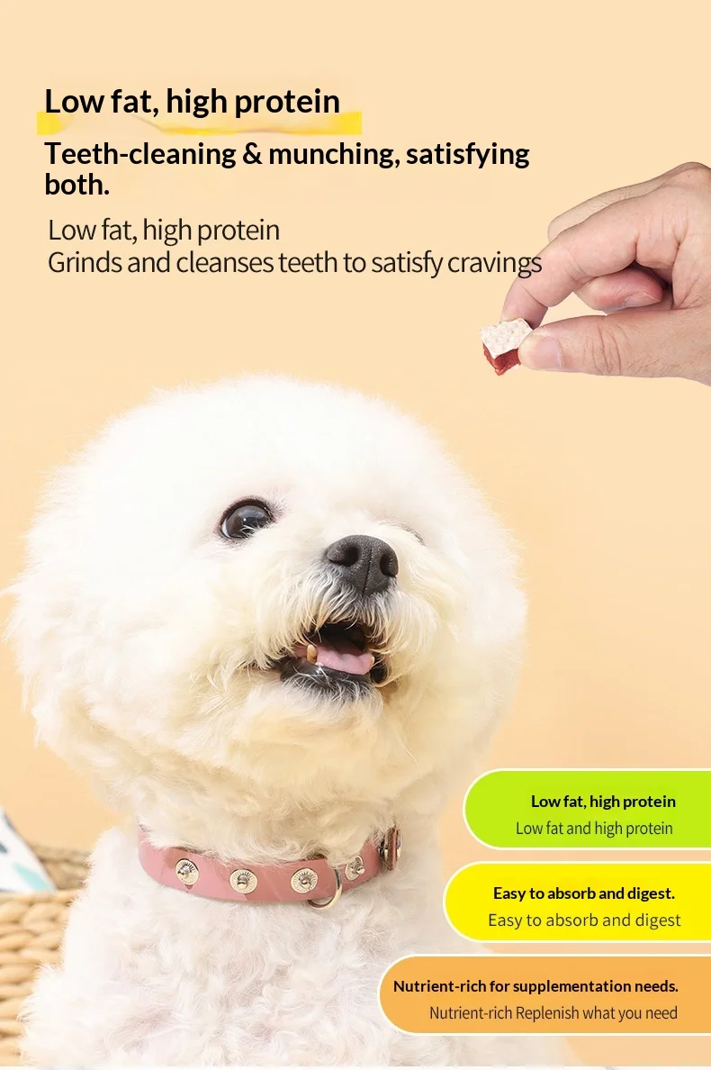 product odm factory direct shandong pet dog snacks beef pellet meat cube chicken beef wafer cheese small packaging651-6