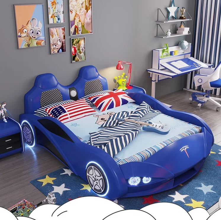 American style bedroom furniture multi-functional LED light Music player children bed