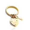 Eternal Love Key Lock Heart Pendant Stainless Steel Ring Couple Gifts