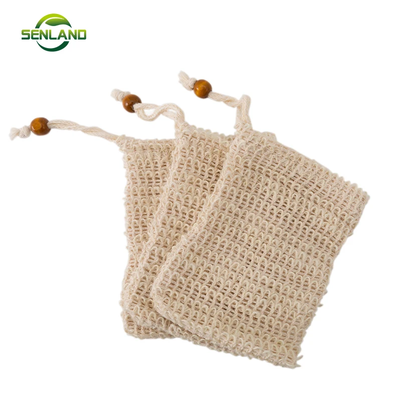 

natural customised drawstring custom logo hemp cotton isal oap aver bag mesh bags,10 Pieces, Beige color