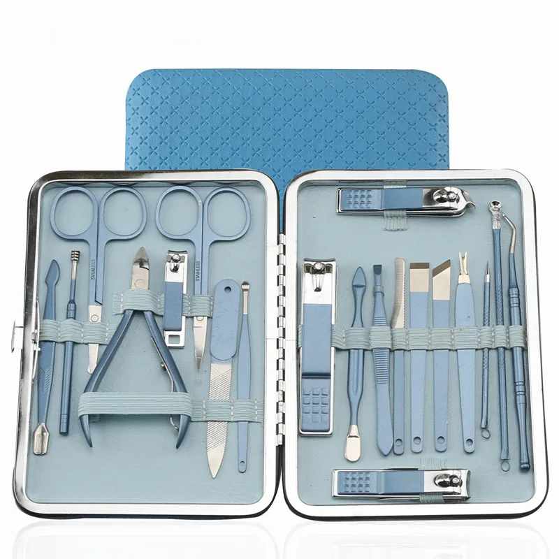 product hot popular professional stainless steel manicure set nail clippers pedicure tool kit 18 pieces for girl-1