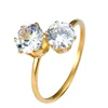 Best-sell Stainless Steel Gold Diamond Ring for Women Wholesale Price