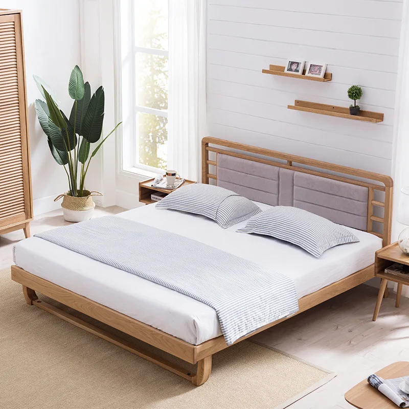 product-BoomDear Wood-Manufacturer Direct Sale Of Cheap Solid Wood Bed Modern Bedroom Furniture Doub