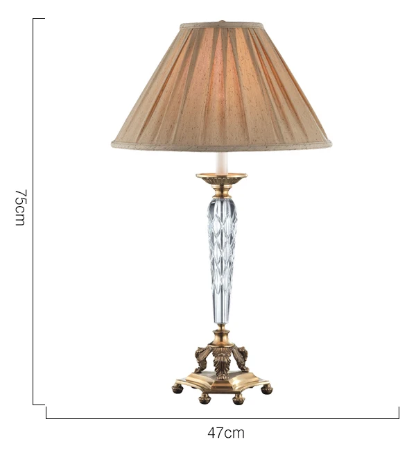 pleaded fabric shade crystal table light