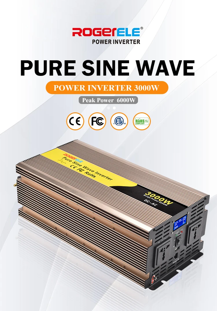 3000W/4000W/5000W Power Inverter DC 12V To AC 110V/130V Sine Wave Inverter Red 