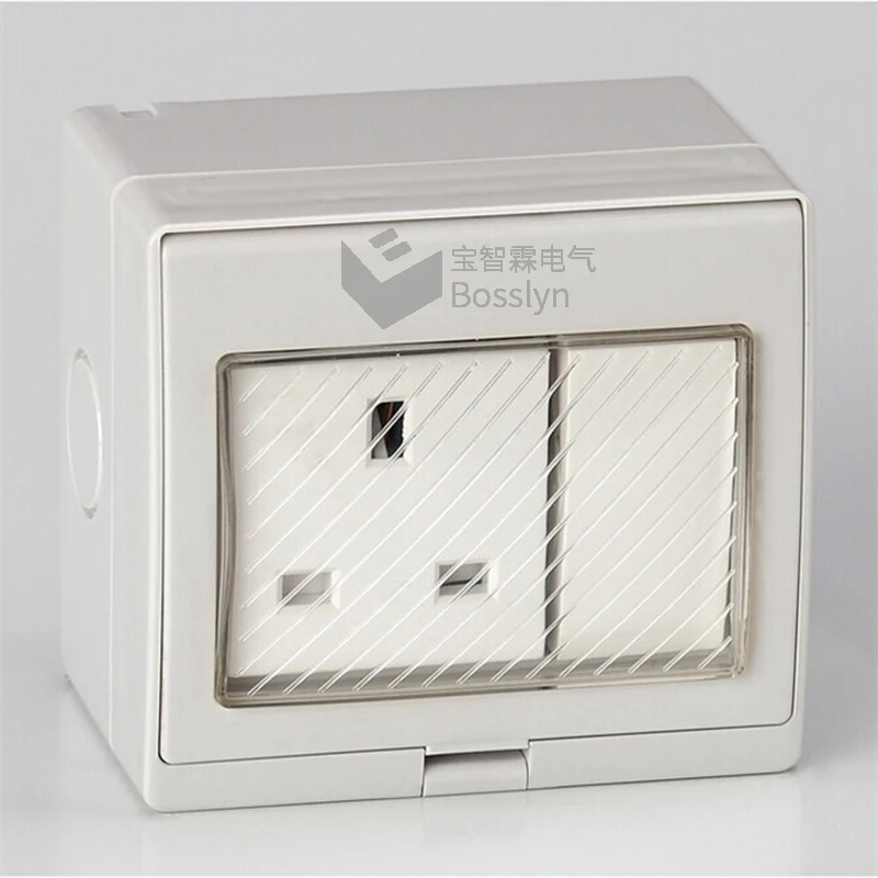 IP55 Single Switch Waterproof  Outdoor 13AMP Socket Outlet for UK
