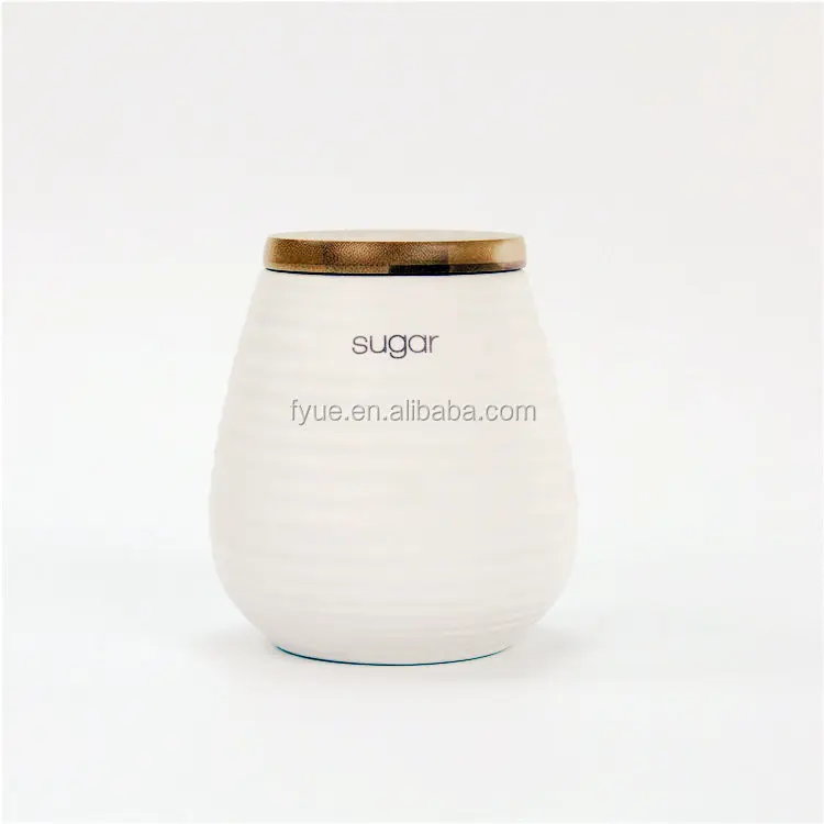 OEM Widely Used Customized White Ceramic Porcelain Kitchen Food Canisters for Tea Coffee Sugar manufacture