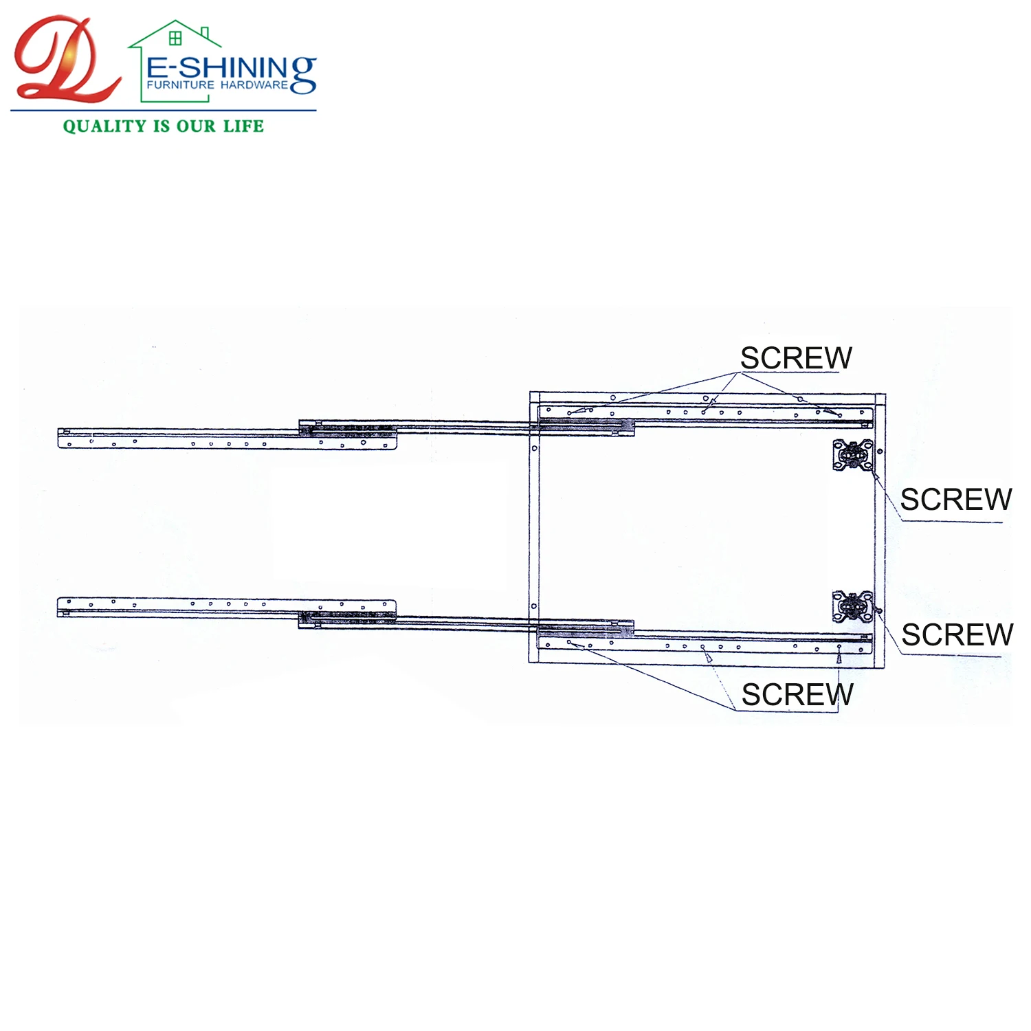 Extend Undermount Rails Heavy Duty Cabinet Slide Rail Soft Close Kitchen Rails Full Extension ...