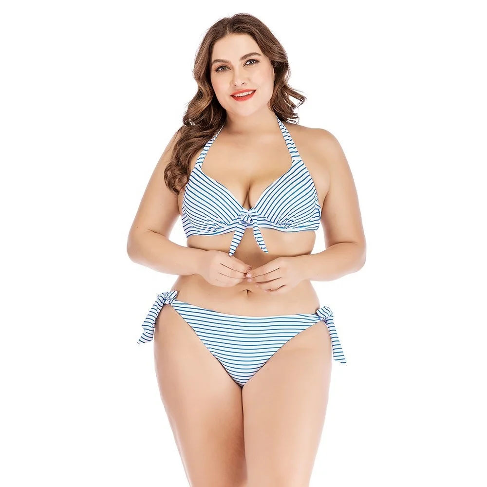 Us Bikini De Cintura Alta Para Mujer Traje De Bano A Rayas Blancas Y Azules Talla Baja Buy Las Mujeres Obesas Rayas Azul Gran Traje De Bano De Bikini De Talle Alto Sujetador Playa