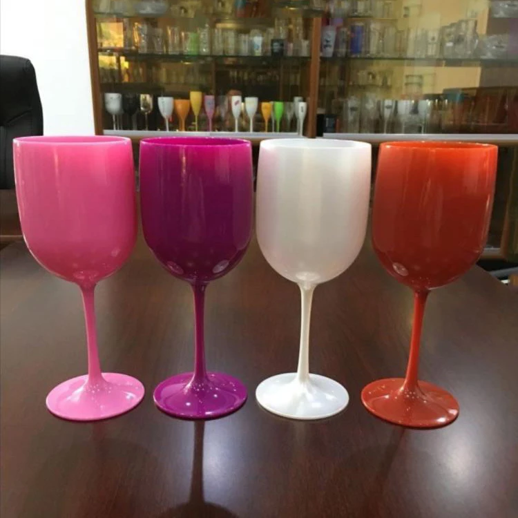 Hot Sale Gifts Colored Plastic Wine Glasses Pp 16oz Fancy Plastic Wine