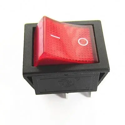 KCD4 switch rocker power button 2 gear 4 foot red with light 16A 250V 31x25MM