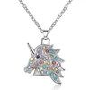 Cartoon horse's first micro-inlaid zircon unicorn pendant necklace N182