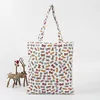 Fashion full print reusable tote cotton bag for girls