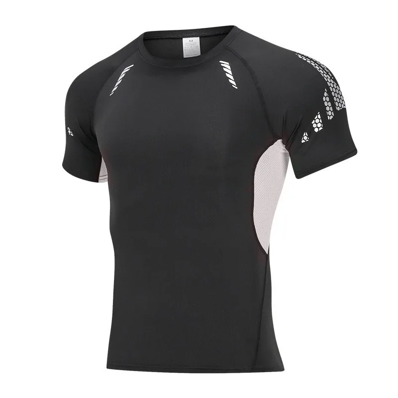 High Elasticity Quick-Drying Men's Compressed Fitness Cycling T-Shirt Popular Sports Bodysuit Long Sleeves Active Tops
