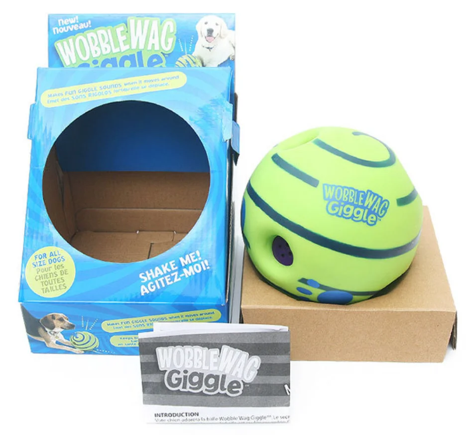 Wholesale Dog Toys Interactive Pet Giggle Ball 10cm 14cm Green Wobble