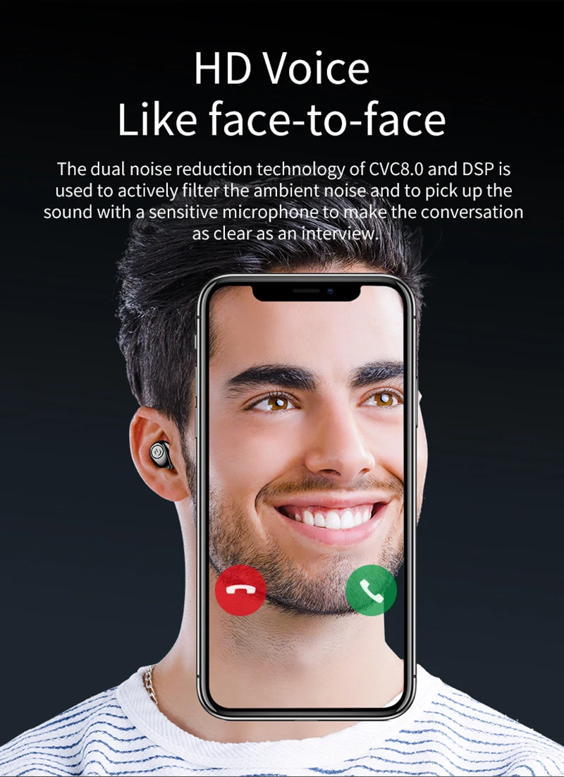 X8 TWS Bluetooth True Wireless Earphones 5D Stereo Earbuds Mini TWS 5.0 Waterproof Headfrees 2200mAh Power Bank For Smart phones - ANKUX.COM
