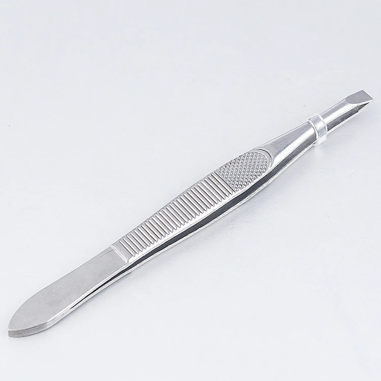 1pcs Eyebrow Hair Tweezers Professional Eyebrow Hair Removal Tweezer Flat Tip Tool Stainless