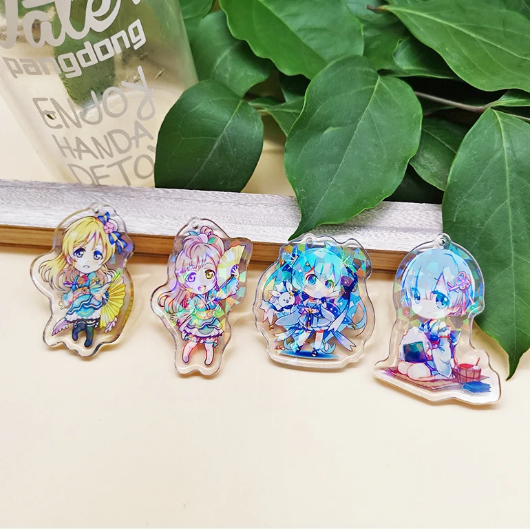 custom printed acrylic charms,printed acrylic anime keychain cartoon  keychain