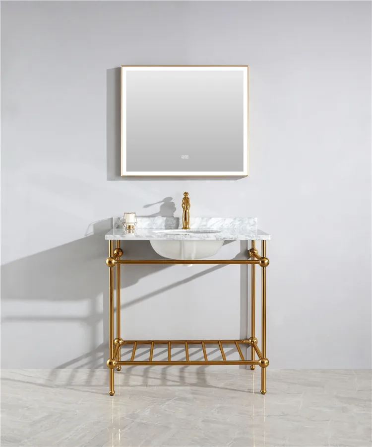 Stainless Steel Frame Washroom Modern Bathroom Vanity With