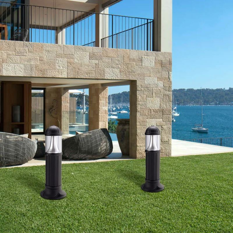 Waterproof bollard light for outdoor Energy saving post light with solar panel 80cm high COB led post light for garden landscape