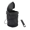 Black Mini Portable Eco-friendly Hanging Collapsible Foldable Trash Can Mini Car Litter Bin Auto Garbage Bin with Lid