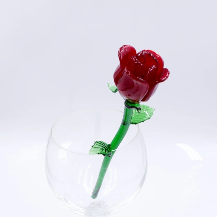 Beautiful Murano Lampwork Long Stem Glass Rose Flower Wholesale For Valentines Buy Glass Rose Long Stem Glass Rose Glass Rose Flower Product On Alibaba Com