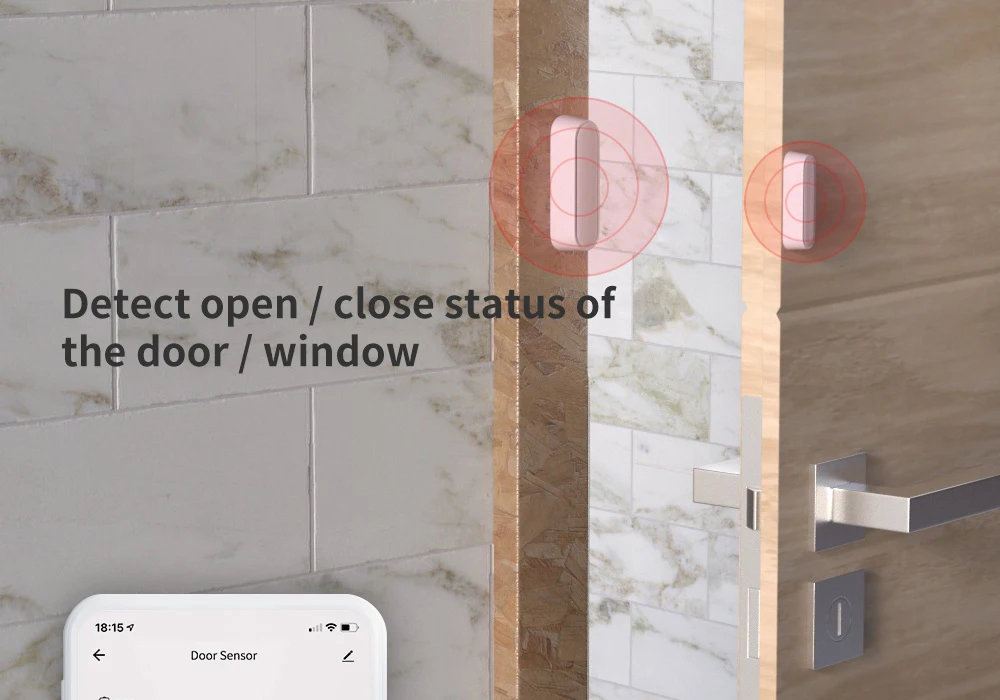 Tuya Smart Life App Remote Control WiFi Magnetic Door Sensor Alarm System Smart Home Security Door Detector Sensor - ANKUX.COM