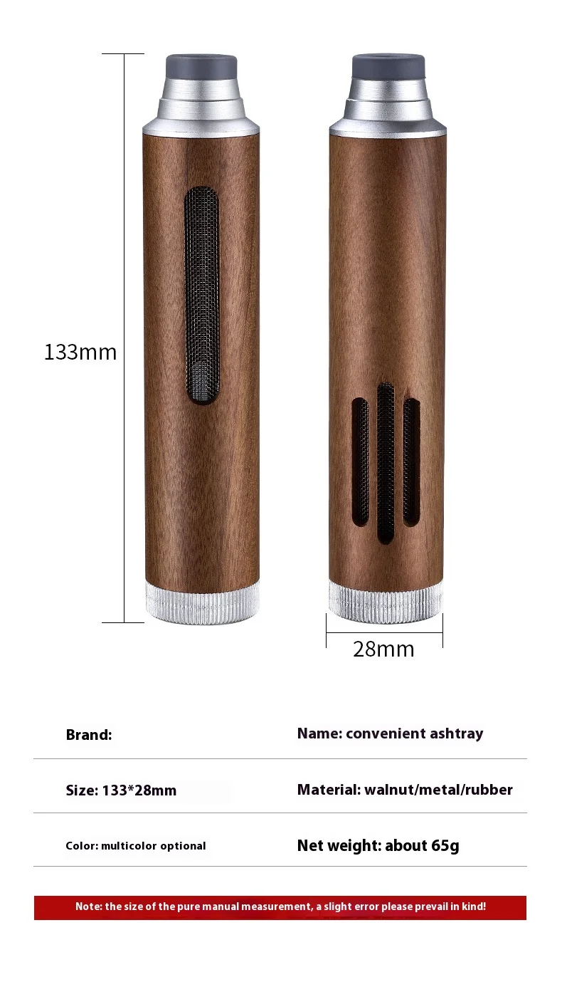 Wholesale Modern Portable Ashtray Cigarette Holder Ash Packed Smokeless Wooden Ash-free Car Handheld Ashtray Smoking Accessory