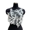 LACEDREAM Classical Design Flower Pattern Tulle Embroidered Lace Applique With Sequins For Wedding Dress