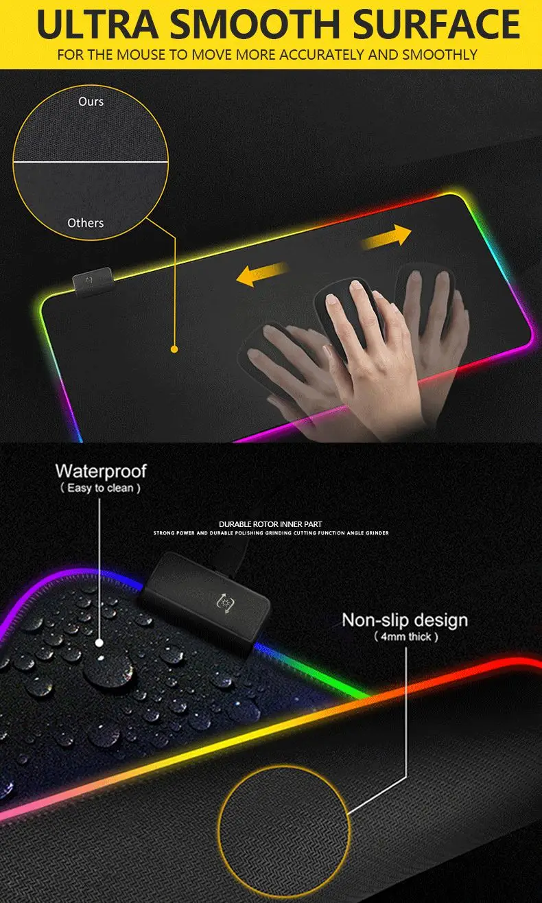 product-personalized mouse pad wireless charger mouse pad gaming custom logo laptop pad rgb-Tigerwin-1