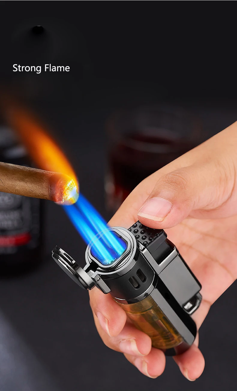 火炬喷射火焰打火机,用于烧烤烧烤露营和口袋的防风可填充的烈火打