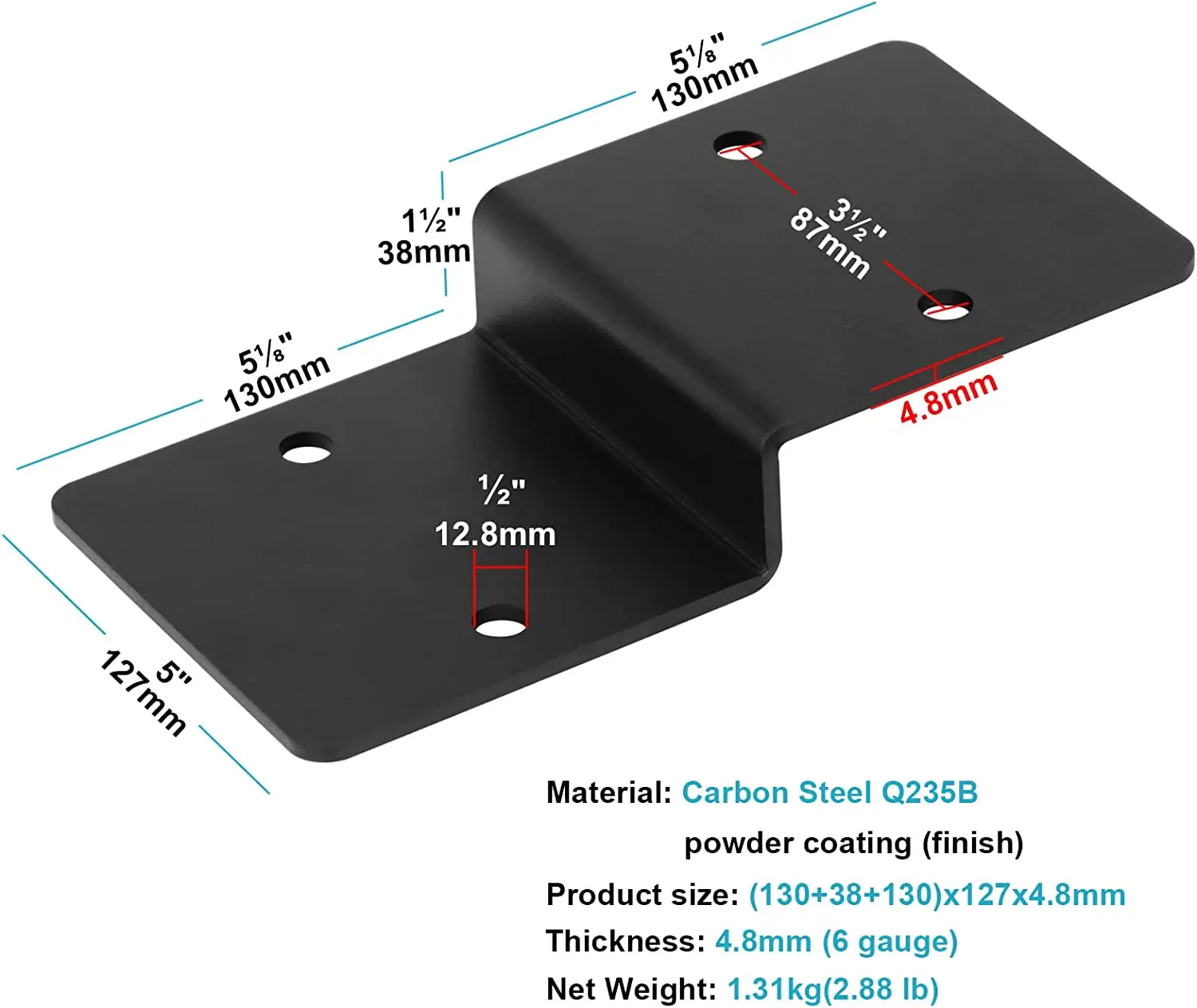 2x4 Door Barricade Bracketsheavy Duty Steel Drop Open Bar Security