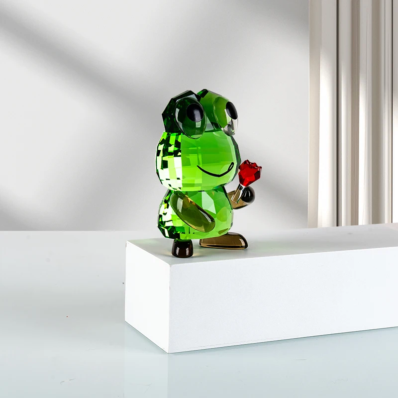 product small bridge k9 frog prince rose figurine engraved carved crystal eco friendly auto toy for girls christmas-6