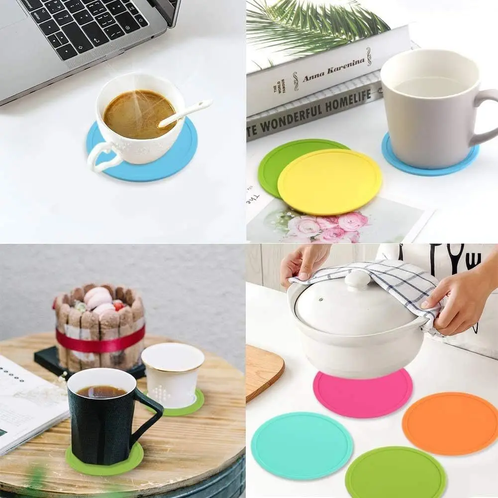 product custom logo anti scalding heat resistant non slip reusable modern design 10cm silicone insulation mat-4
