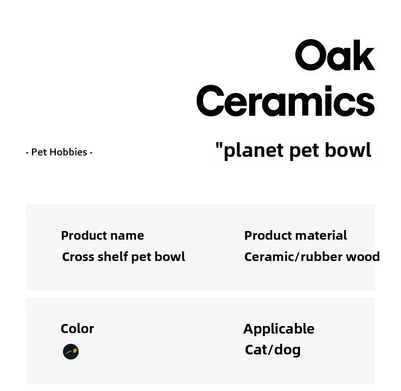 Ceramic Double Dog/Cat Food Bowl Protective Rack High Foot Design Solid Pattern Eco-Friendly Cervical Spine Protection Pet Water